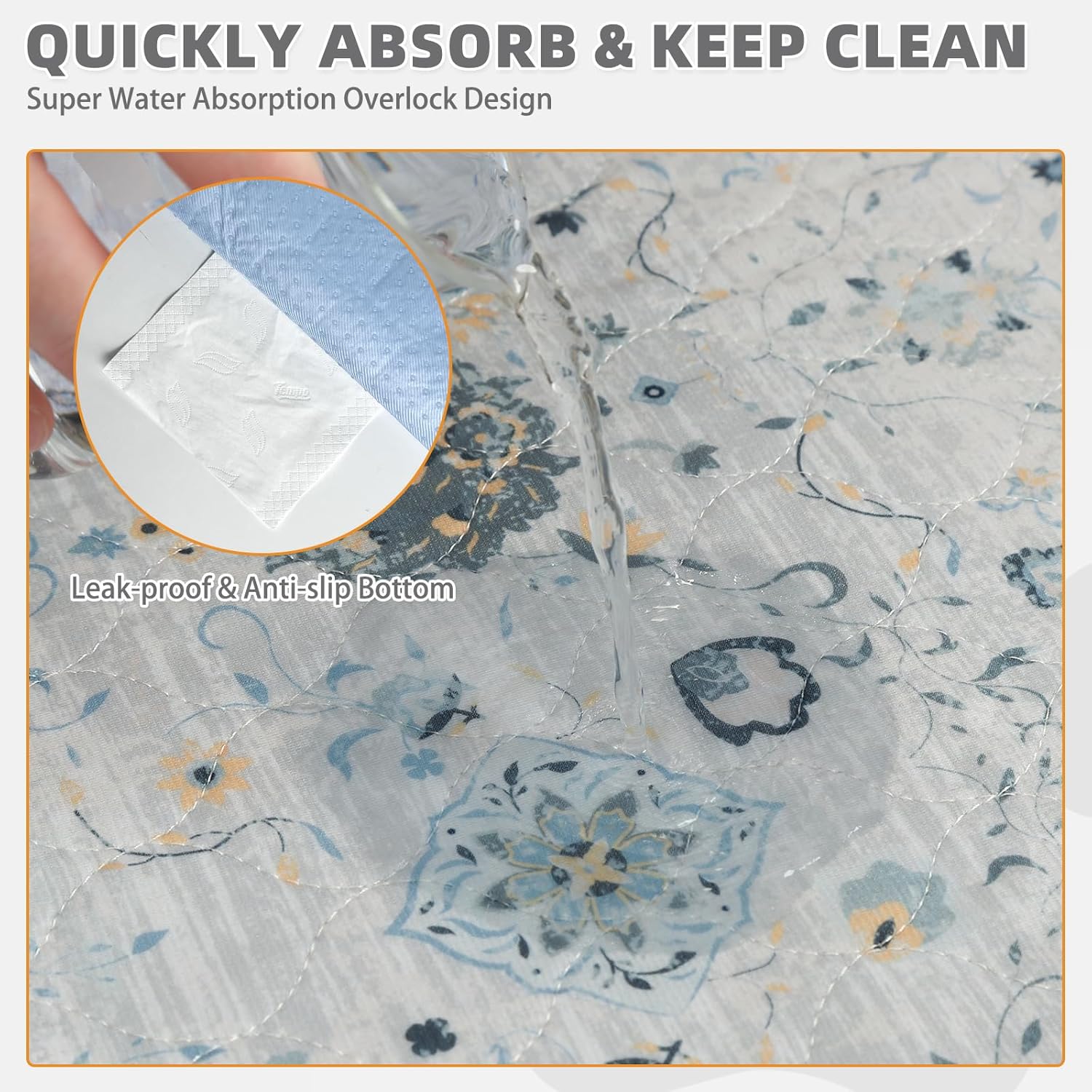 KOOLTAIL Washable Pee Pads for Dogs, 2 Pack Super Absorbent Reusable Puppy Training Pads Waterproof, Nonslip and Leak-Proof Dog Pee Pads, Large Pet Mats Whelping Pads for Floor, Crate, Couch 36x36